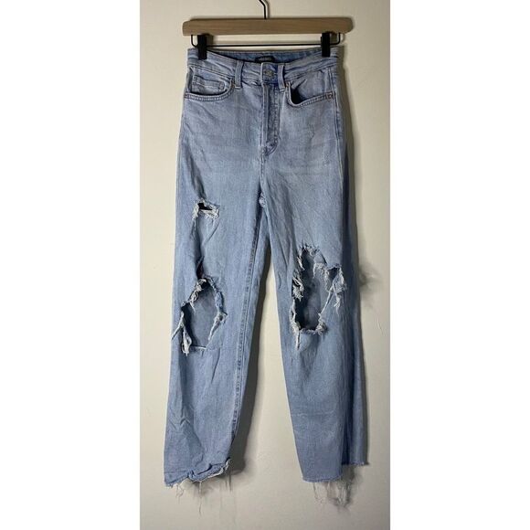 Wild Fable Destroyed Highest Rise Straight Jeans Size 00 - Picture 1 of 12